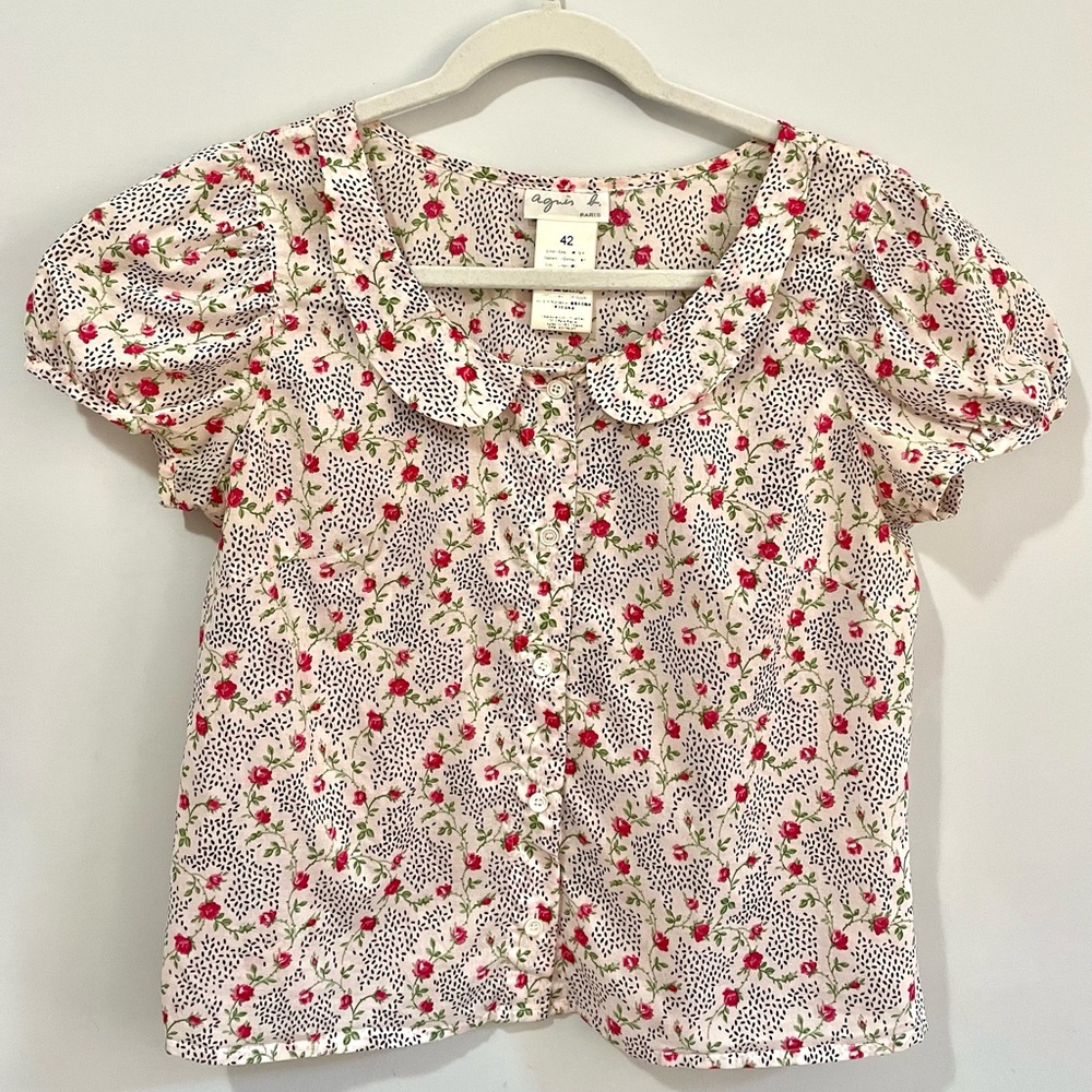 Agnes B. Floral Collared Blouse